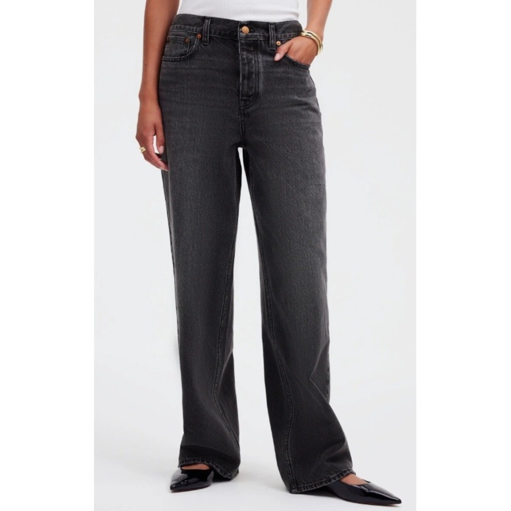NWT MADEWELL Low-Slung‎ Baggy Jeans Kingswood Black Wash Women Size 31 Denim
